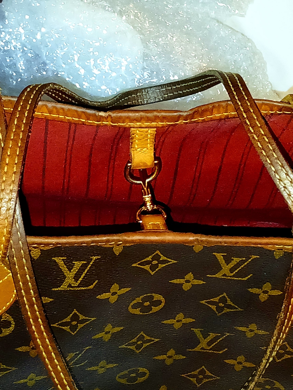 Louis Vuitton Set Neverfull Mm Bag Authentic Monogram Tote Shoulder Bag & Wallet - Picture 5 of 15